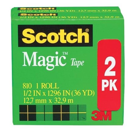 SCOTCH Scotch 810 Magic Photo-Safe Writable Self-Adhesive Invisible Tape With 1 In. Core; Matte Clear; Pack 2 1369042